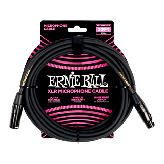 Ernie Ball CLASSIC XLR MICROPHONE CABLE MALE/FEMALE 20FT - BLACK