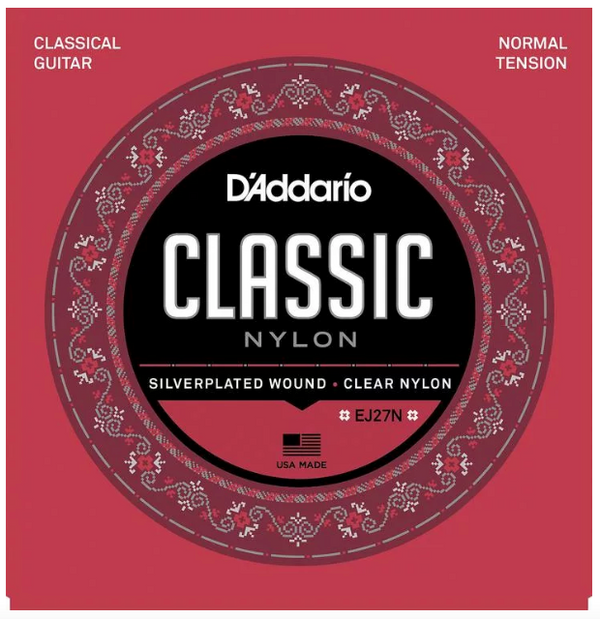 D'Addario - EJ27N Student Silver-Plated Nylon Core Classical Guitar Strings - Normal Tension