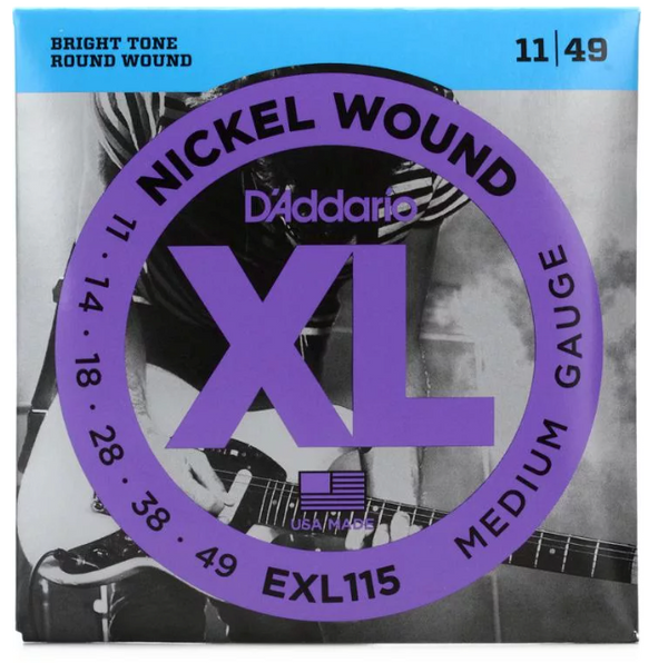 D'Addario - EXL115 XL Nickel Wound Electric Guitar Strings - .011-.049 Medium/Blues-Jazz Rock