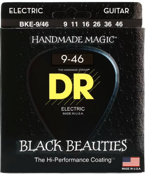DR Strings - Black Beauties - Black Coated, 9-46