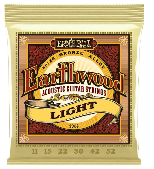 Ernie Ball - Earthwood Light 80/20 Bronze Acoustic Guitar Strings 11-52 Gauge 2004