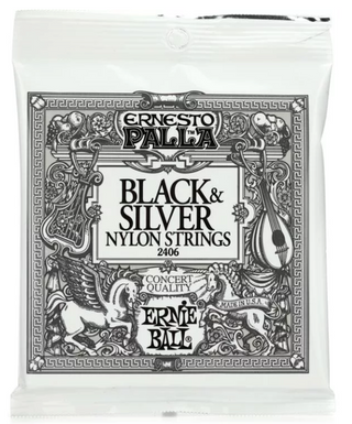 Ernie Ball - 2406 Ernesto Palla Black & Silver Nylon Classical Guitar Strings - Medium Tension