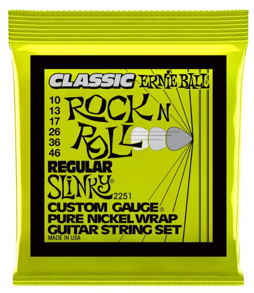 Ernie Ball - 2251 Regular Slinky Classic Rock N Roll Electric Guitar Strings - .010-.046