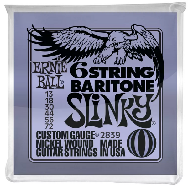 Ernie Ball - 2839 Baritone Slinky Nickel Wound Electric Guitar Strings - .013-.072 6-string